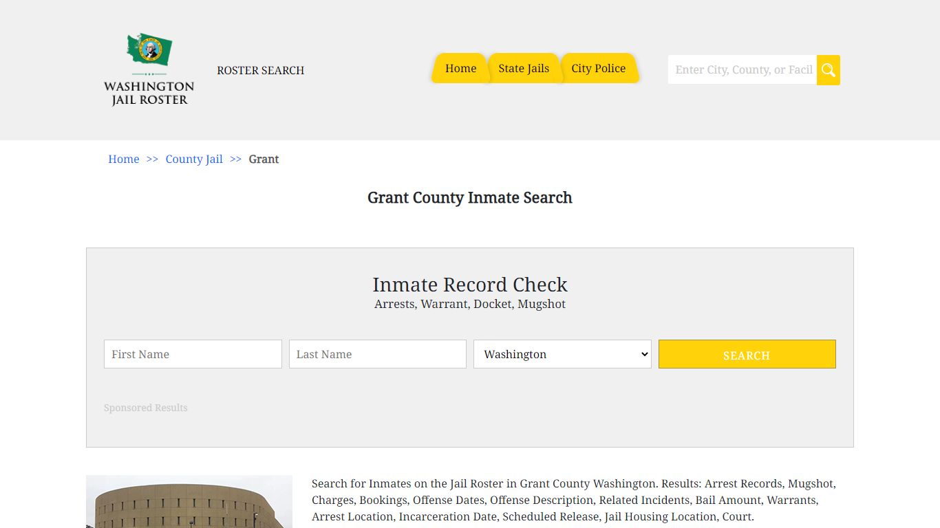 Grant County Inmate Search - Jail Roster Search